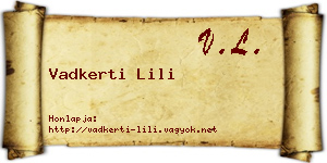 Vadkerti Lili névjegykártya